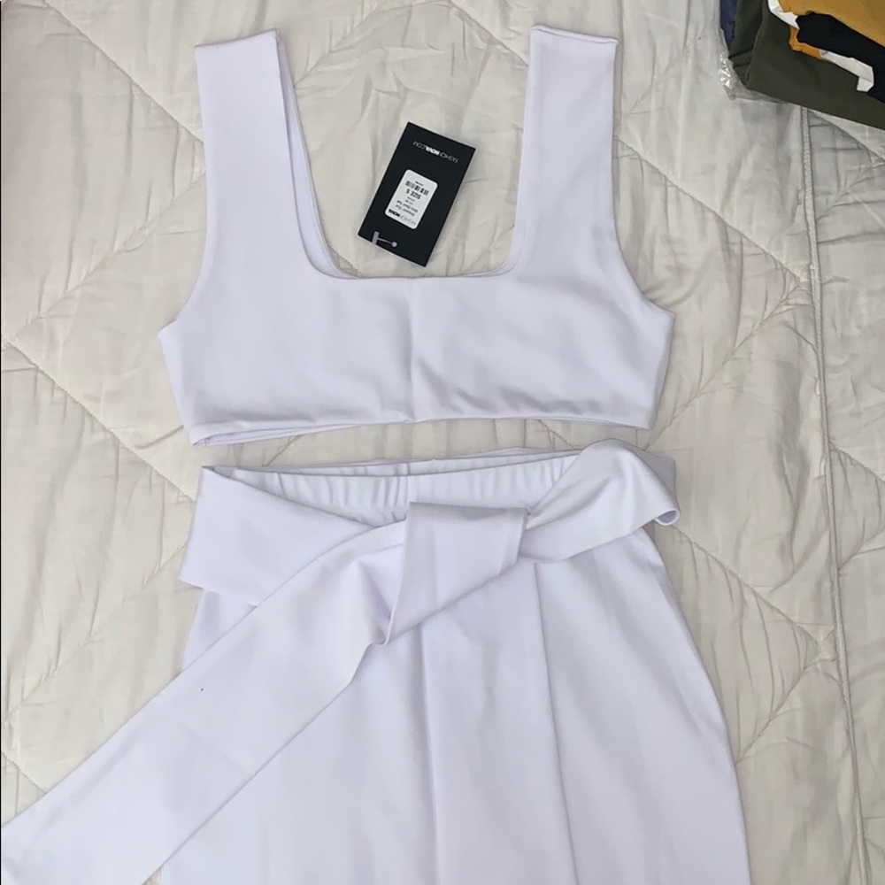 Two piece skirt set.